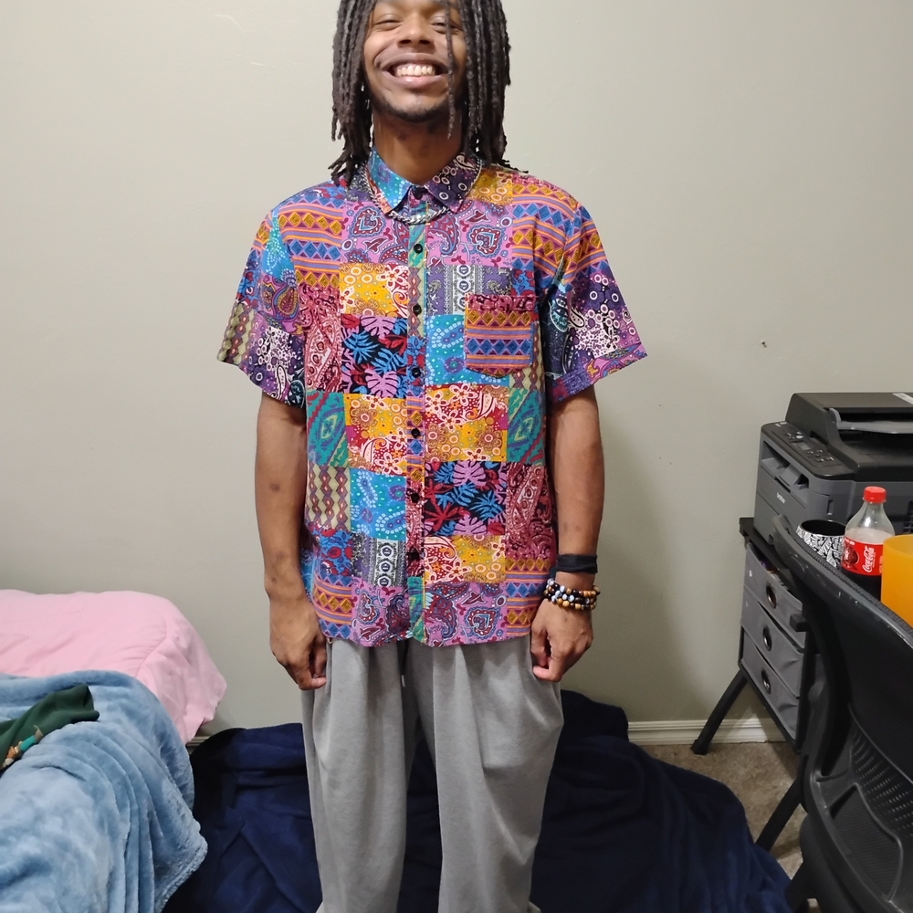 Vintage Patchwork Men's Shirt